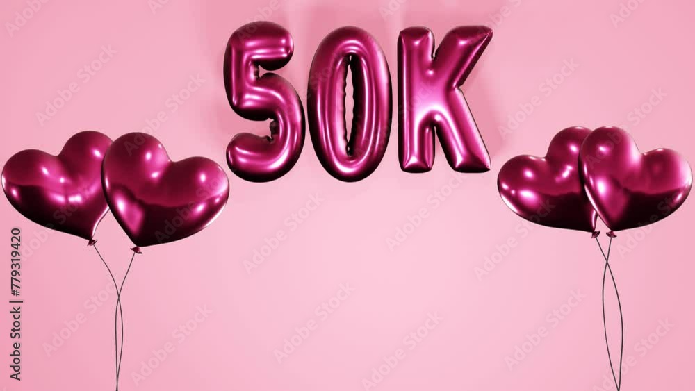 50 k, 50000 subscribers, followers , likes celebration background with ...