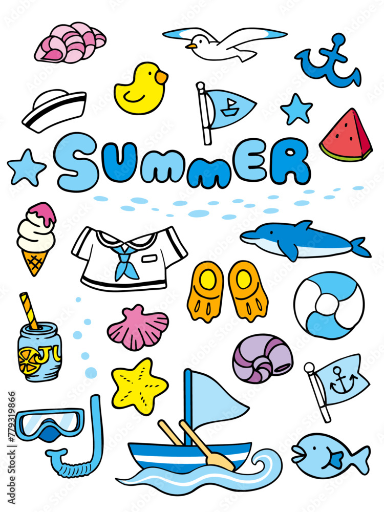 Naklejka premium summer item illustration