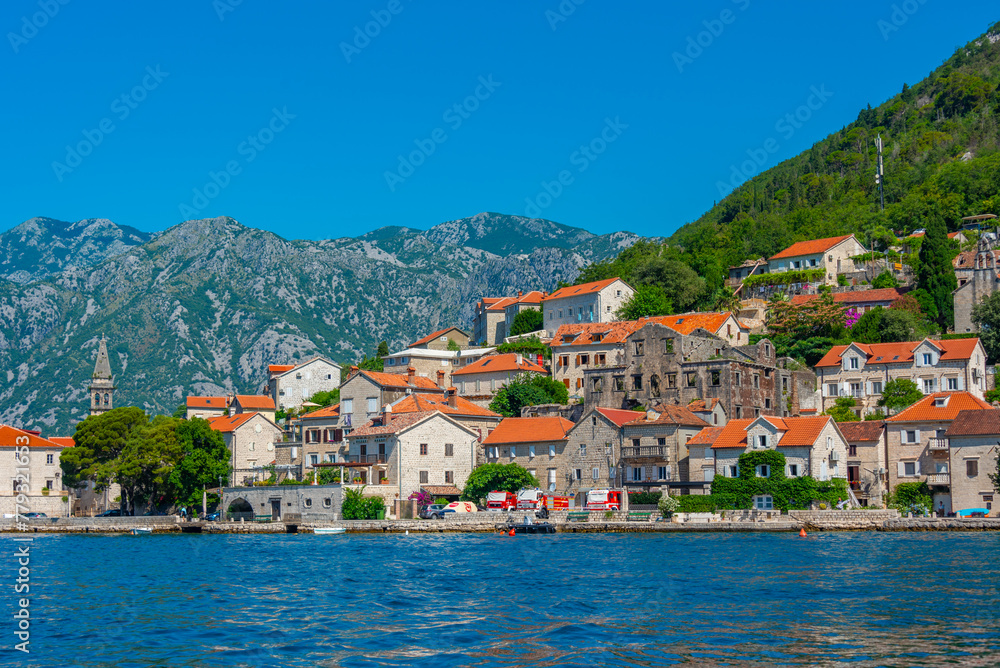 Perast town in Montenegro situated at Boka Kotorska bay