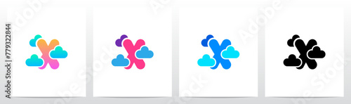 Letter Between Clouds Initial Logo Design X