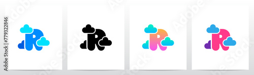 Letter Between Clouds Initial Logo Design R