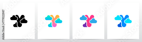 Letter Between Clouds Initial Logo Design Y