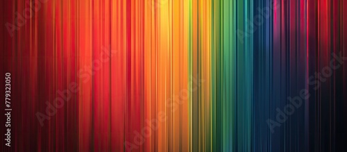 A close up of a rainbow colored curtain made of brown, orange, pink, amber, magenta, and electric blue hues. The material property features tints and shades in a beautiful pattern