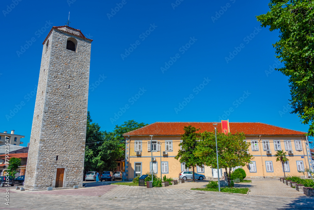 Fototapeta premium Sahat kula tower in capital of Montenegro Podgorica