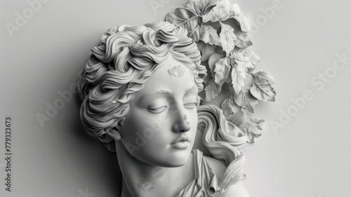 Classical sculpture with blurred face - A classical sculpture with exquisite details The face is blurred for a touch of modern art photo