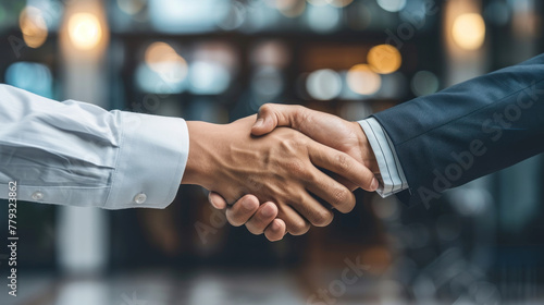 Businessman shake hands, generative ai