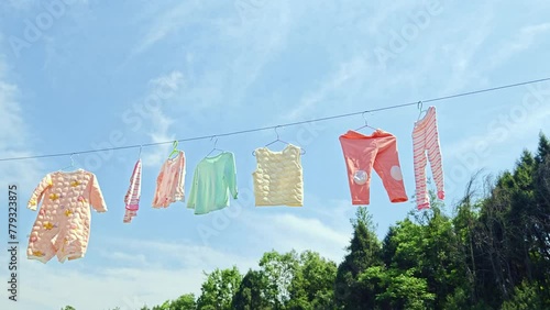 Drying clothes in the sun