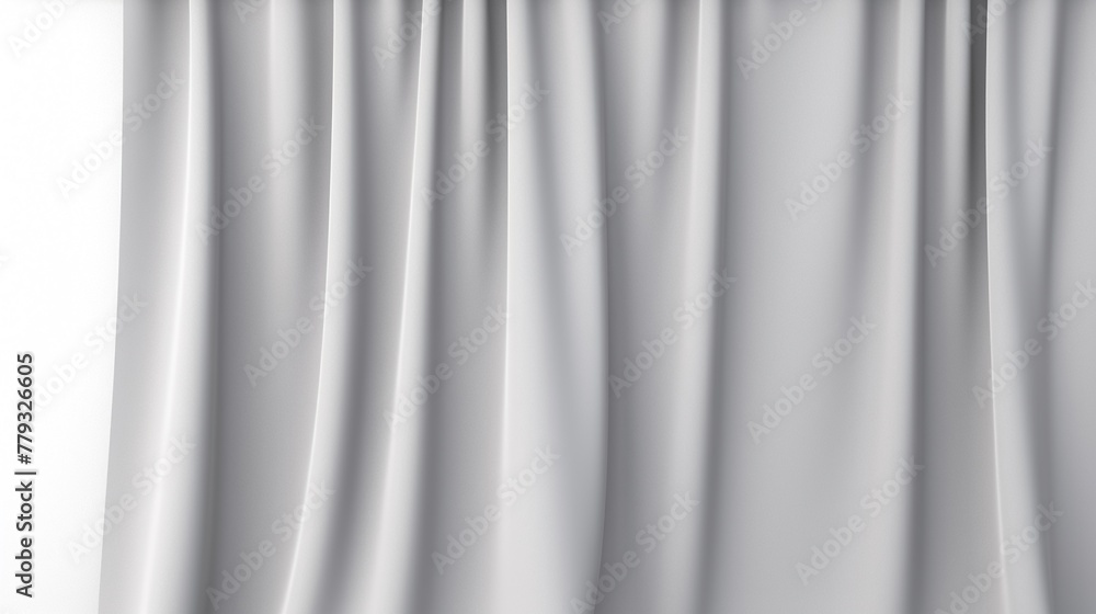 Fototapeta premium Grey blackout curtains isolated on white backgroundrealistic, business, seriously, mood and tone