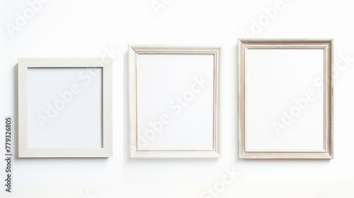 Picture frames isolated on white backgroundrealistic  business  seriously  mood and tone