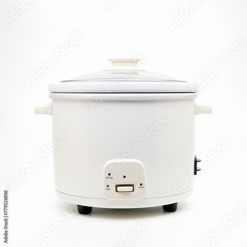 Rice cooker isolated on white backgroundrealistic, business, seriously, mood and tone