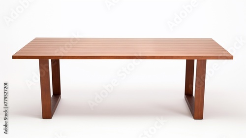 Wooden dining table isolated on white backgroundrealistic, business, seriously, mood and tone