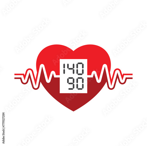 illustration of hypertension or high blood pressure.