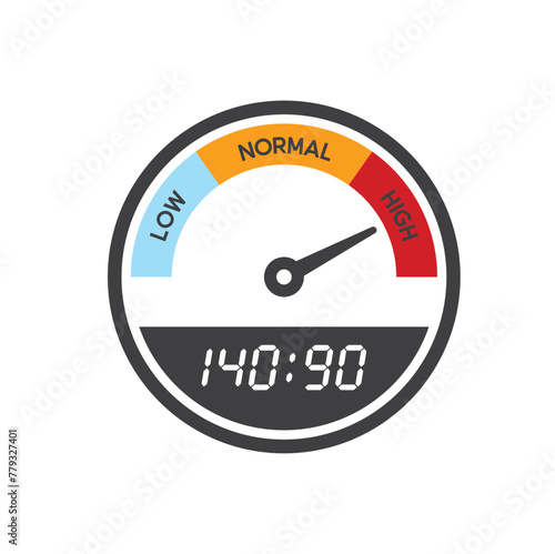 illustration of hypertension or high blood pressure.