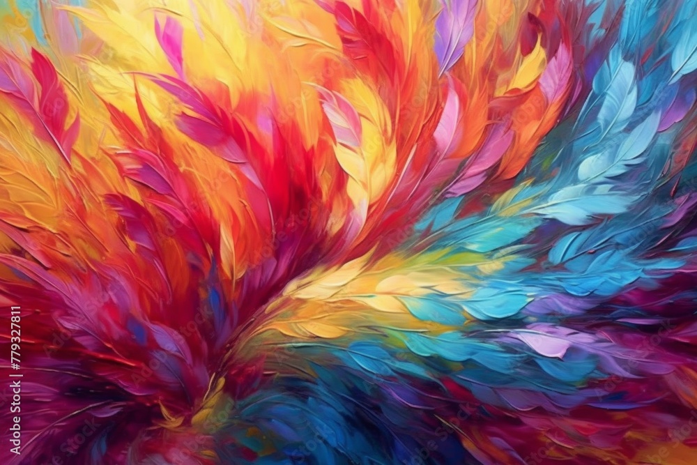 A captivating abstract acrylic painting featuring a harmonious blend of blue and orange tones, creating a sense of ethereal beauty and sophistication A captivating abstract acrylic painting featuring a harmonious blend of blue and orange tones, creating a sense of ethereal beauty and sophistication