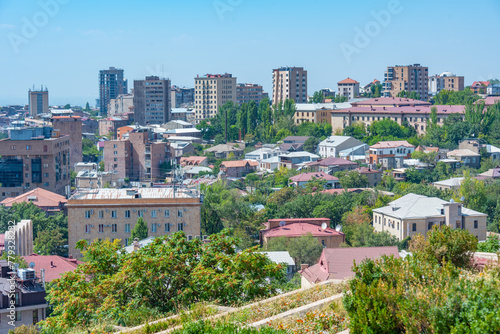 Panorama view of Yerevan from the Cascade staircase, Armenia photo