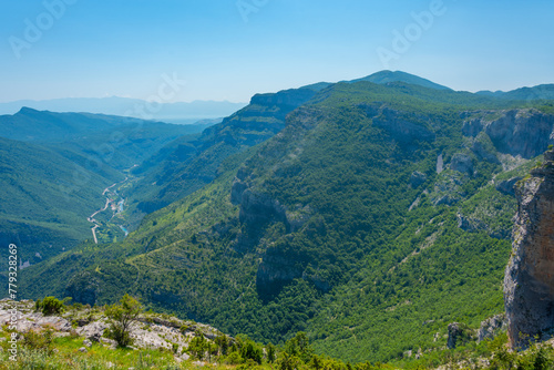 Panorama view of valley of Cemi river in Montenegro