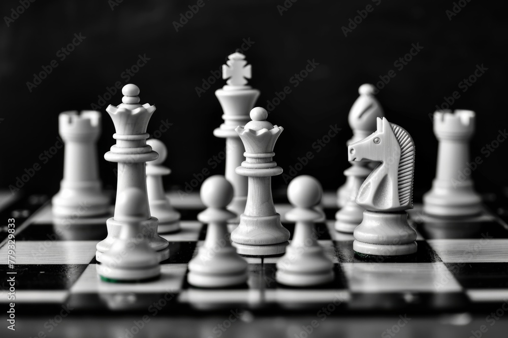 Strategic Black and White Chess Board