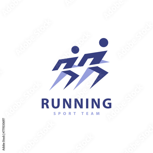 running people icon for sport logo design