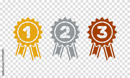 1st 2nd 3rd place awards, flat solid vector set