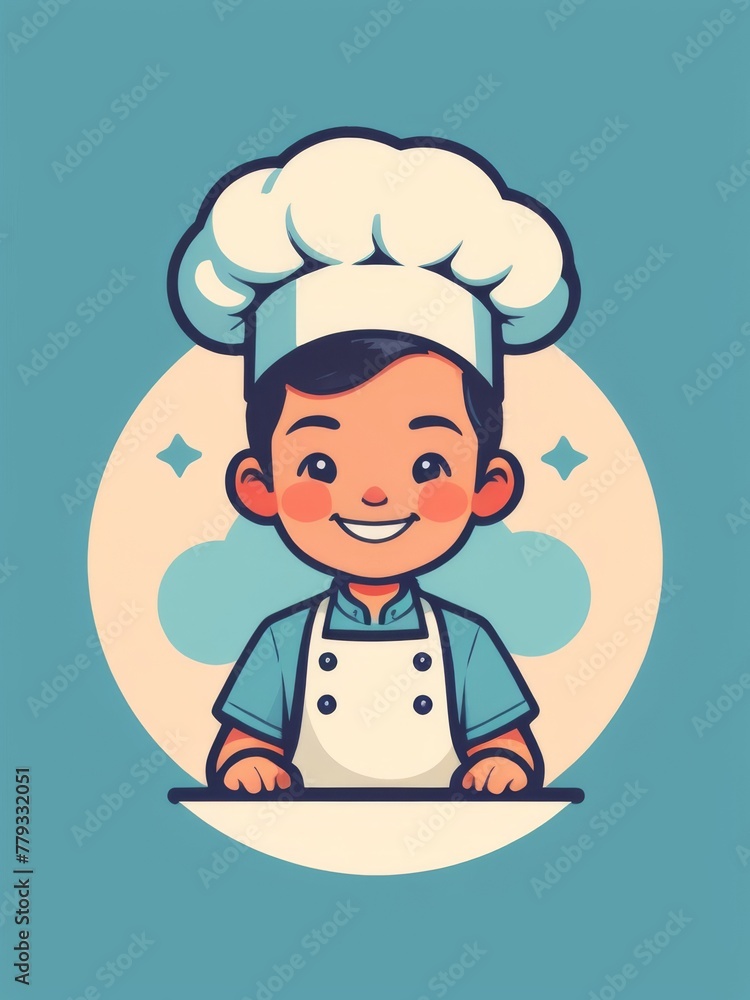 colorful chef flat illustration icon colorful chef flat illustration icon