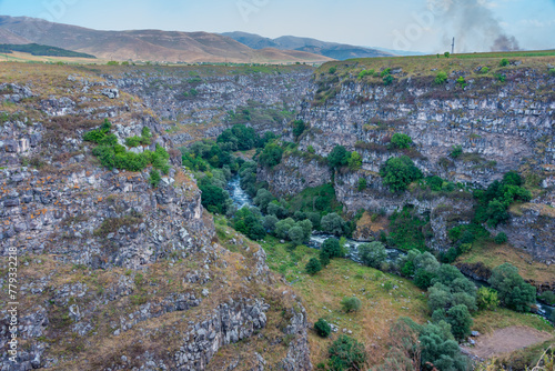 Mountainous landscape of Dzoraget river valley in Armenia photo