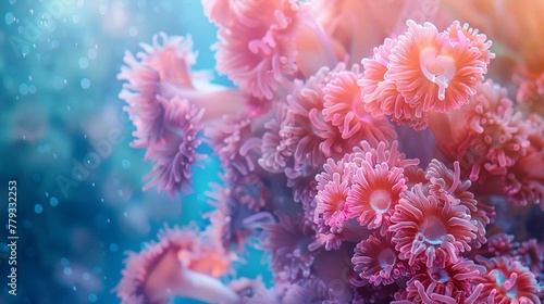 Abstract reef, coral pink, underwater beauty, aquarium event flyer photo