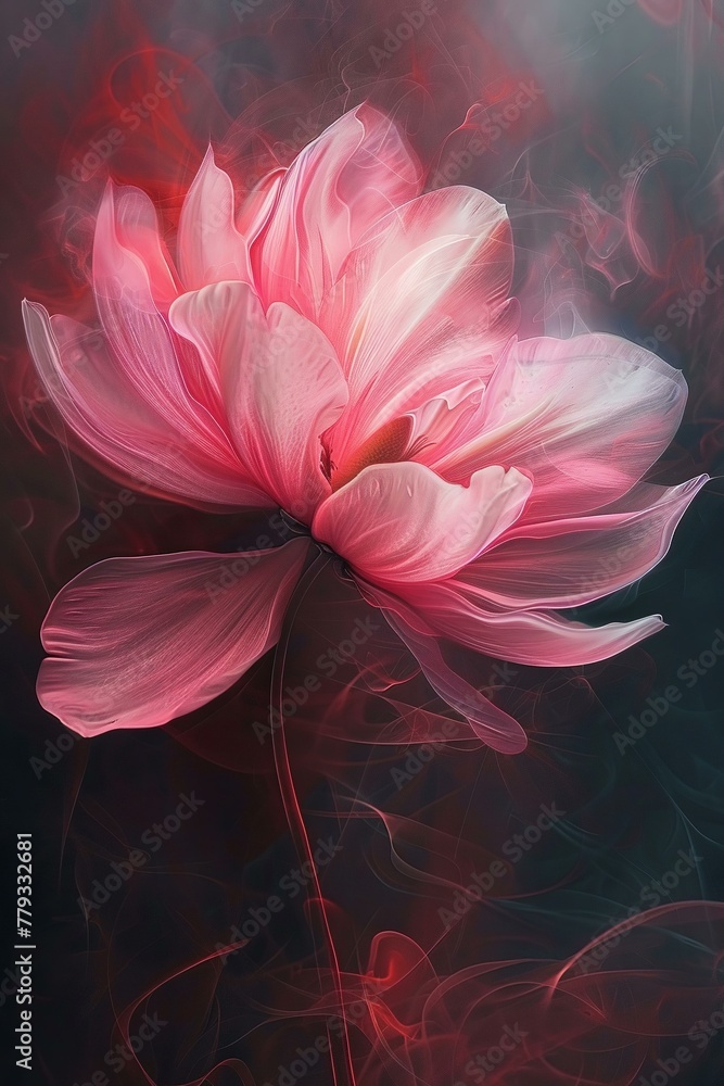Abstract bloom, petal pink, spring awakening, floral shop promo