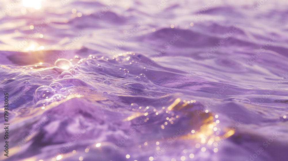 Sparkling in the purple and gold pearlescent glimmering ocean waves with an organic and smooth style, y2k Sparkling in the purple and gold pearlescent glimmering ocean waves with an organic and smooth style, y2k