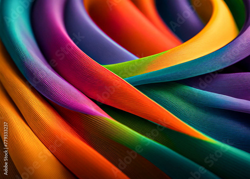 background of ribbons a big rainbow bow a big colorful bow photography close up hyper detailed photo