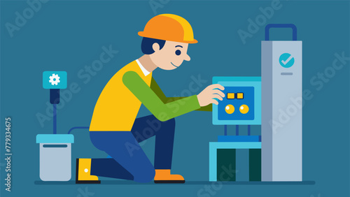 A detailed shot of a malfunctioning component being rep by a trained technician preventing further issues and keeping production running