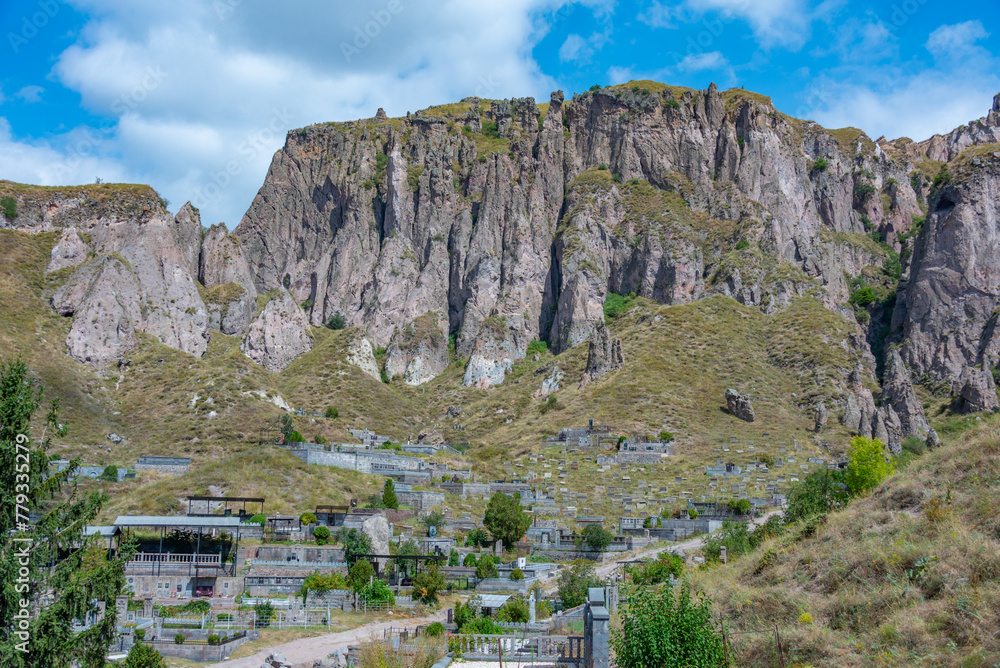 Naklejka premium Medieval Goris Cave Dwellings in Armenia