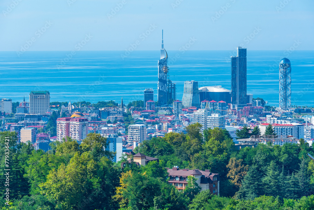 Obraz premium Panorma view of Batumi from Anuria mountain in Georgia