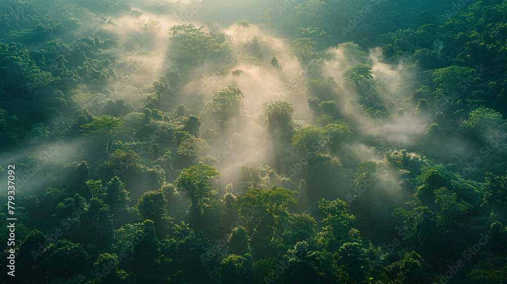 Fototapeta premium sun rays in the forest