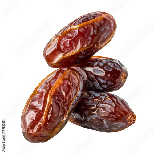 side view of dates fruit transparent isolated on white