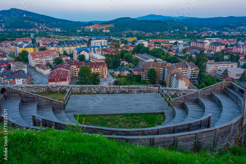 Sunset of Doboj fortress in Bosnia and Herzegovina photo