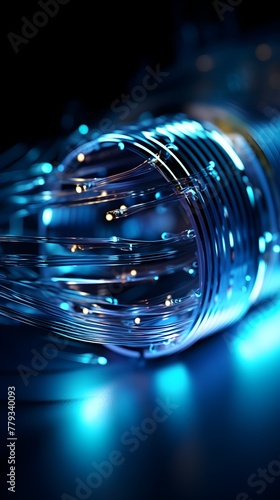 Luminous Fiber Optic Cables Representing the Interconnected Quantum Computing Network System of Global Data Transfer and Intelligence