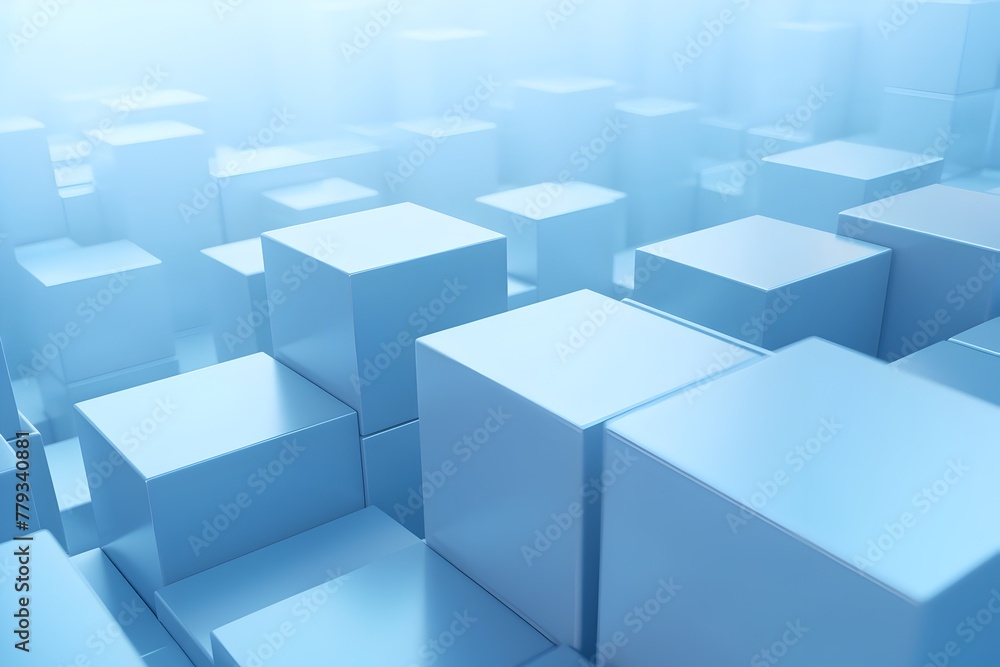 Innovative Blue and Silver 3D Cube Geometric Backdrop Design with Futuristic Technology Elements Innovative Blue and Silver 3D Cube Geometric Backdrop Design with Futuristic Technology Elements