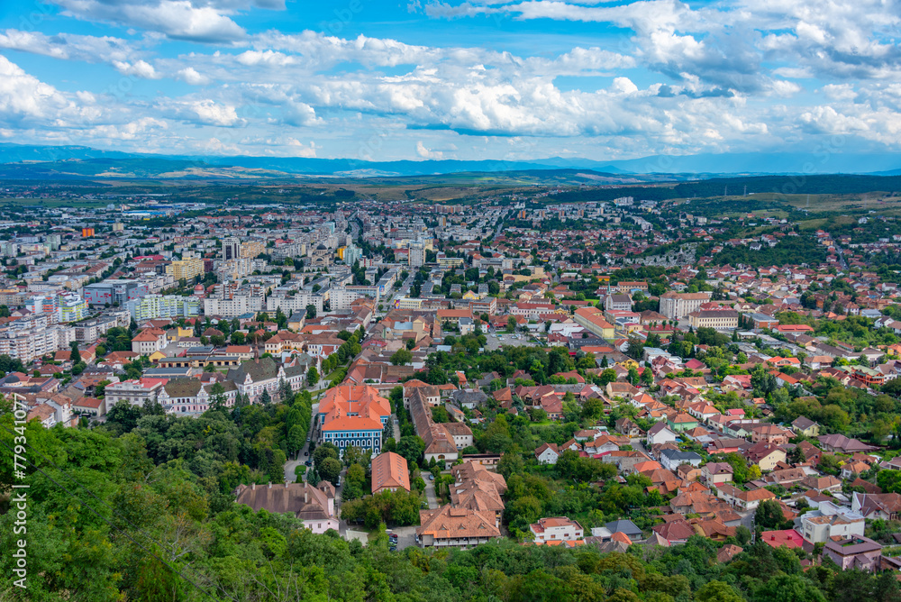 Panorama view of Romanian town Deva