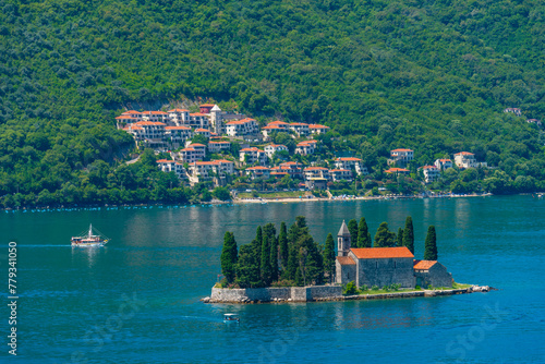 Saint George Catholic Monastery near Perast in Montenegro photo