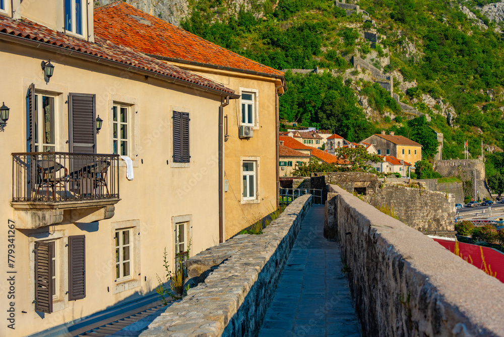 Medieval fortification in Kotor, Montenegro Medieval fortification in Kotor, Montenegro