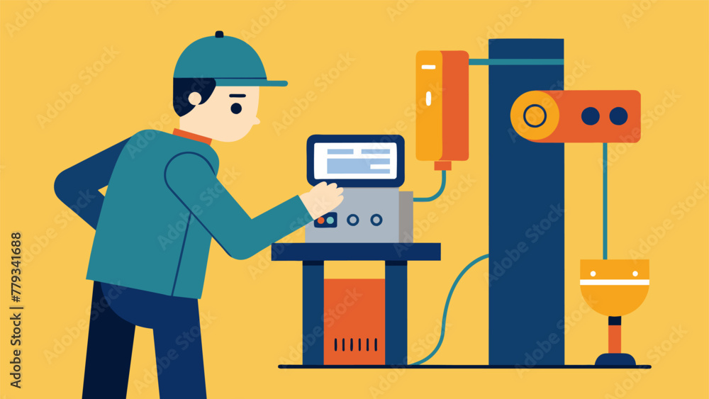 A technician expertly calibrates a machine ensuring that it is running at maximum efficiency to minimize the risk of future breakdowns and
