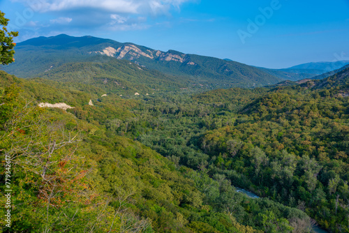 Hilly landscape of outter Kakheti region on Georgia photo