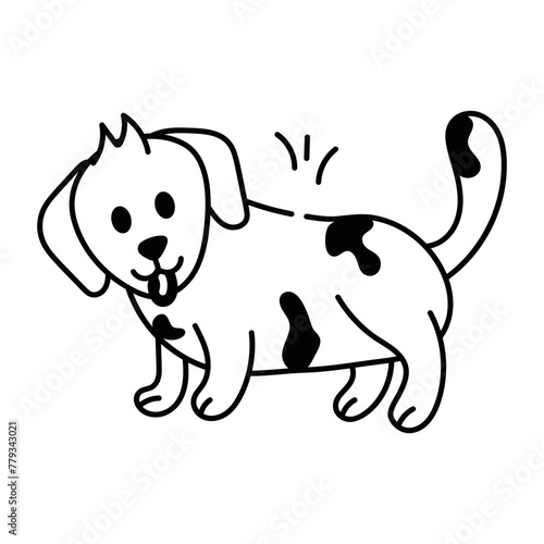 Modern doodle icon of a little dog