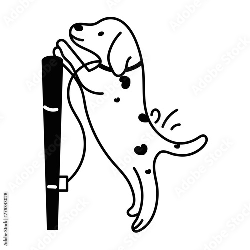 Here’s a doodle icon of a playing dog 