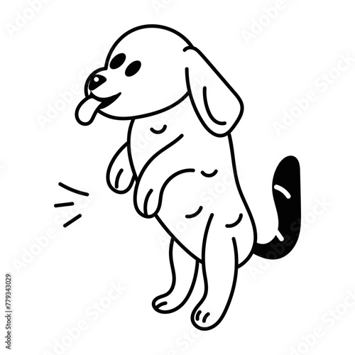 Check out doodle icon of an excited dog 