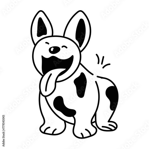 Premium glyph icon of a happy puppy 