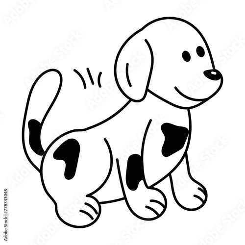 Here’s a doodle icon of dog sitting