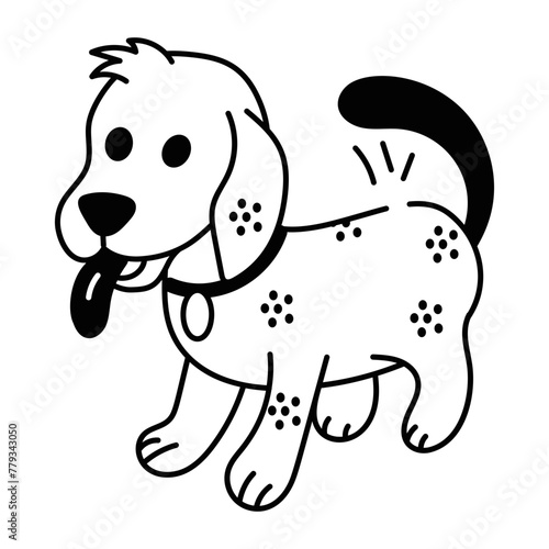 Check out doodle icon of an excited puppy 