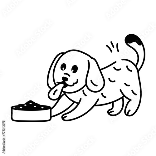 Ready to use doodle icon of dog food 