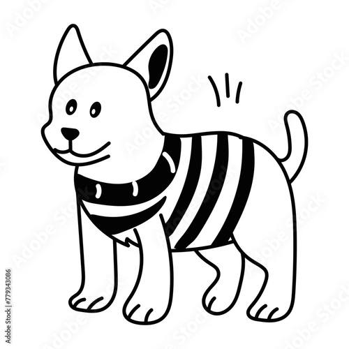 Download this doodle icon of dog clothes 